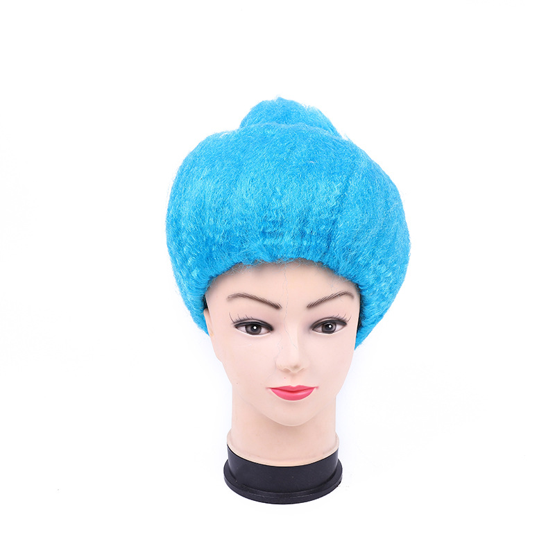 Custom-made and wholesale blue anime short wigs, Super Man Saiyan wigs, factory direct sales, rocket flame head, water ripple detail image 2