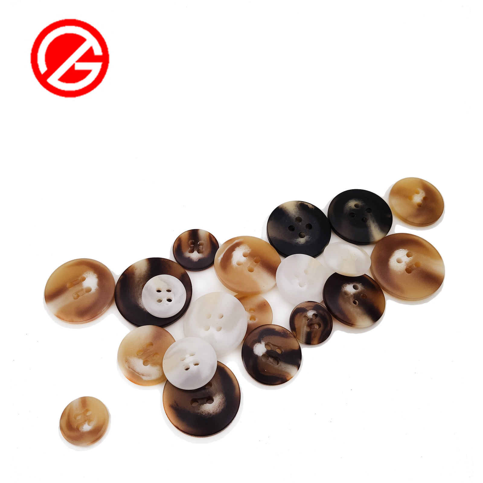 哑光棒花圆形四眼树脂纽扣 大衣风衣钮扣扣子 服装辅料厂家批发