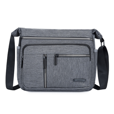 新款防水尼龙布男士休闲单肩包斜跨大包多功能工具耐磨包加工定制