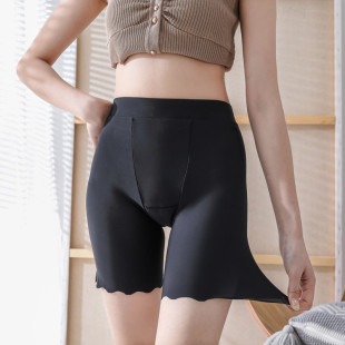 Summer Seamless Ice Silk Anti-running Safety Pants Summer 40.00 kg-90.00 kg Plus Size Plus Size Five-point Leggings Insurance Pants