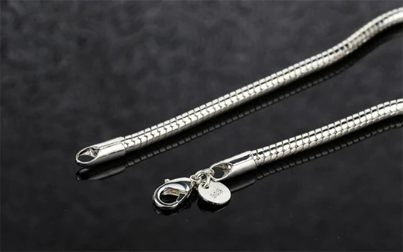 Аксессуар, серебряный браслет, ожерелье, европейский стиль, Aliexpress, 3мм, простой и элегантный дизайн, на заказ, оптом