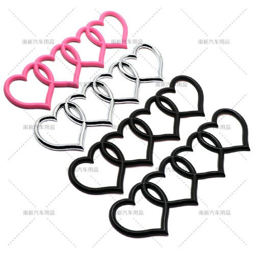 Adapted for Audi logo modification, heart-shaped four-ring rear emblems, suitable for A3, A4, A6L, Q5, decorative rear emblems