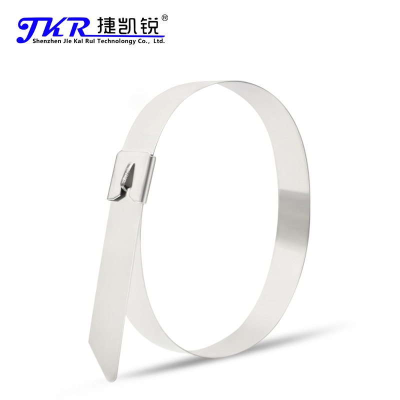 304不锈钢扎带 白钢滚珠锁紧式电缆扎带