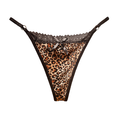 Sexy leopard print underwear for women large size seamless lace soft brushed thong low waist personalized trendy girl 2227