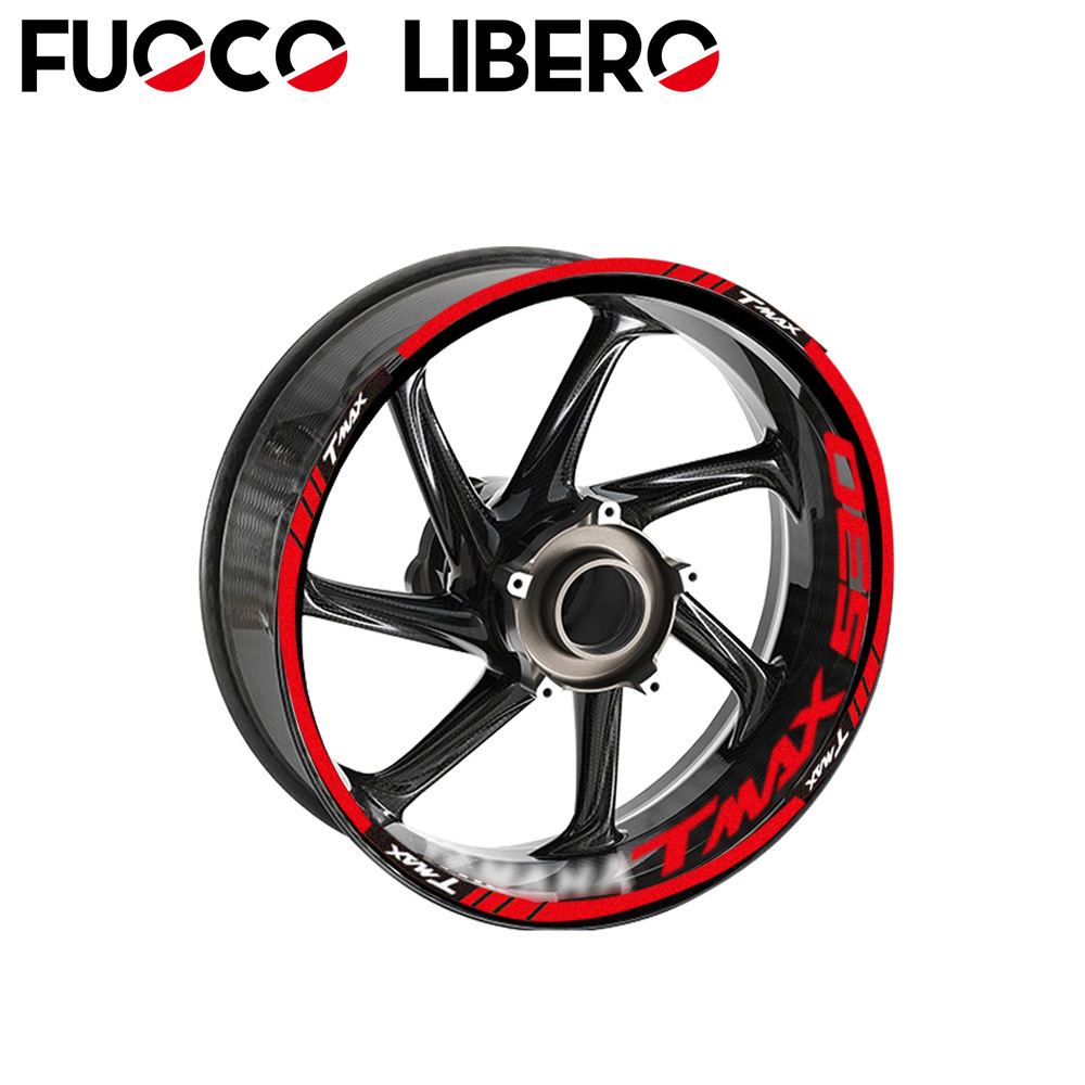 适用 雅马哈TMAX530改装贴花轮毂圈钢摩托车圈反光新品防水贴纸