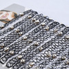 Fashionable tattoo, fishing line, black diamond necklace, European style, simple and elegant design, factory direct supply