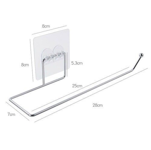 Kitchen punch-free paper towel rack stainless steel seamless rag rack toilet storage iron lazy towel rack