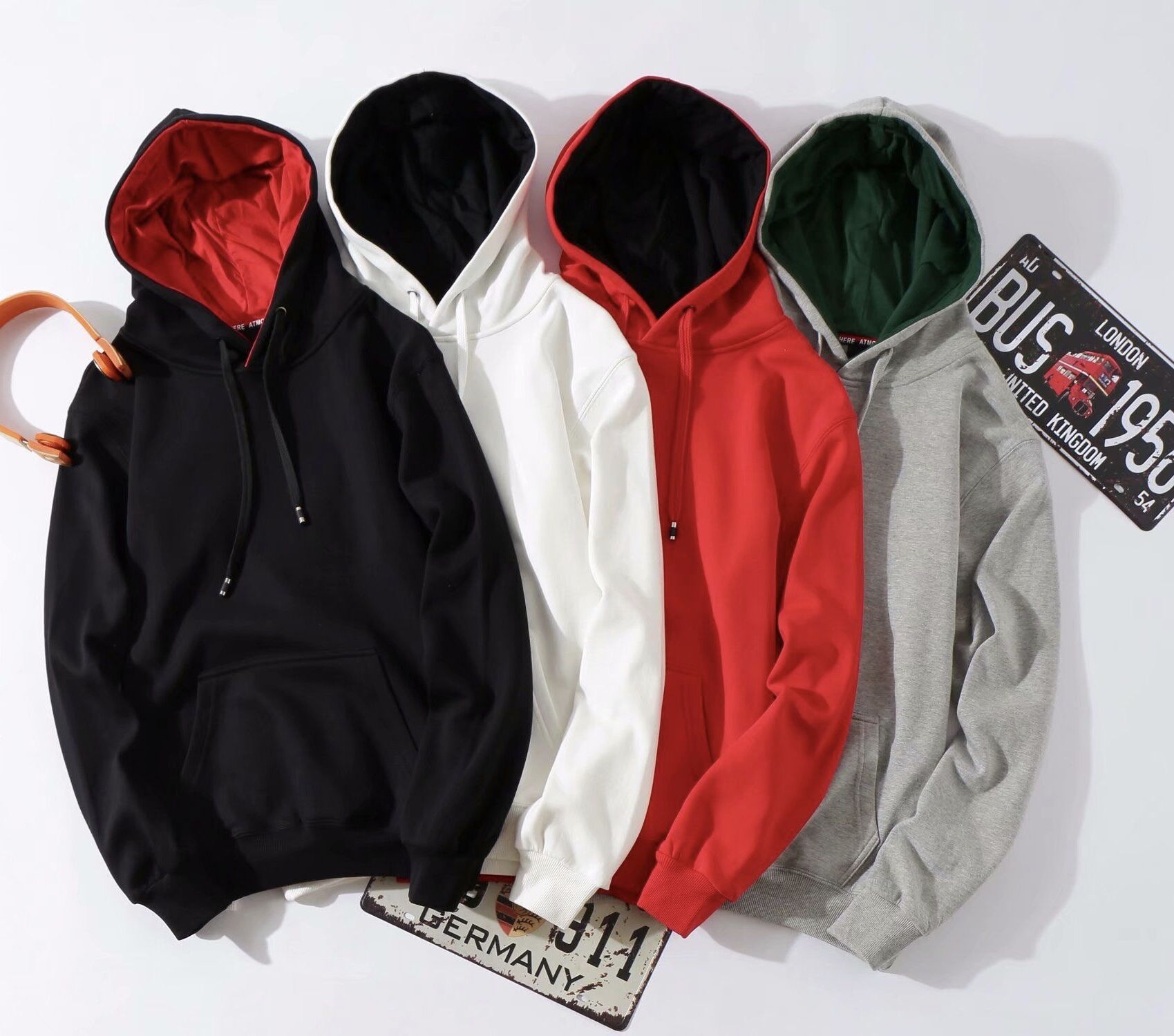 高端加厚纯棉套头连帽卫衣聚会团体班服定制印字工作服广告衫批发