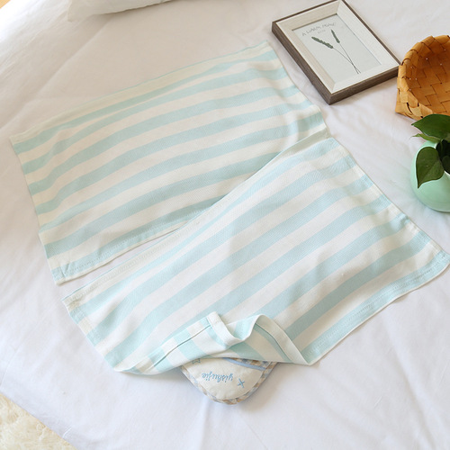 Children's bamboo fiber ice silk striped towel encrypted striped upgraded blanket same adult towel sweat-absorbing summer cool towel