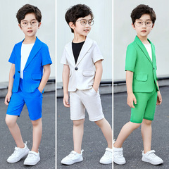 Boys' Summer Set Stylish Korean Version Children's Blazer Newborn Baby Suit Two-Piece Performance Birthday Suit