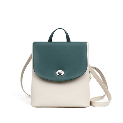 书包双肩包女2022新款时尚真皮背包百搭大容量韩版高中女包森系