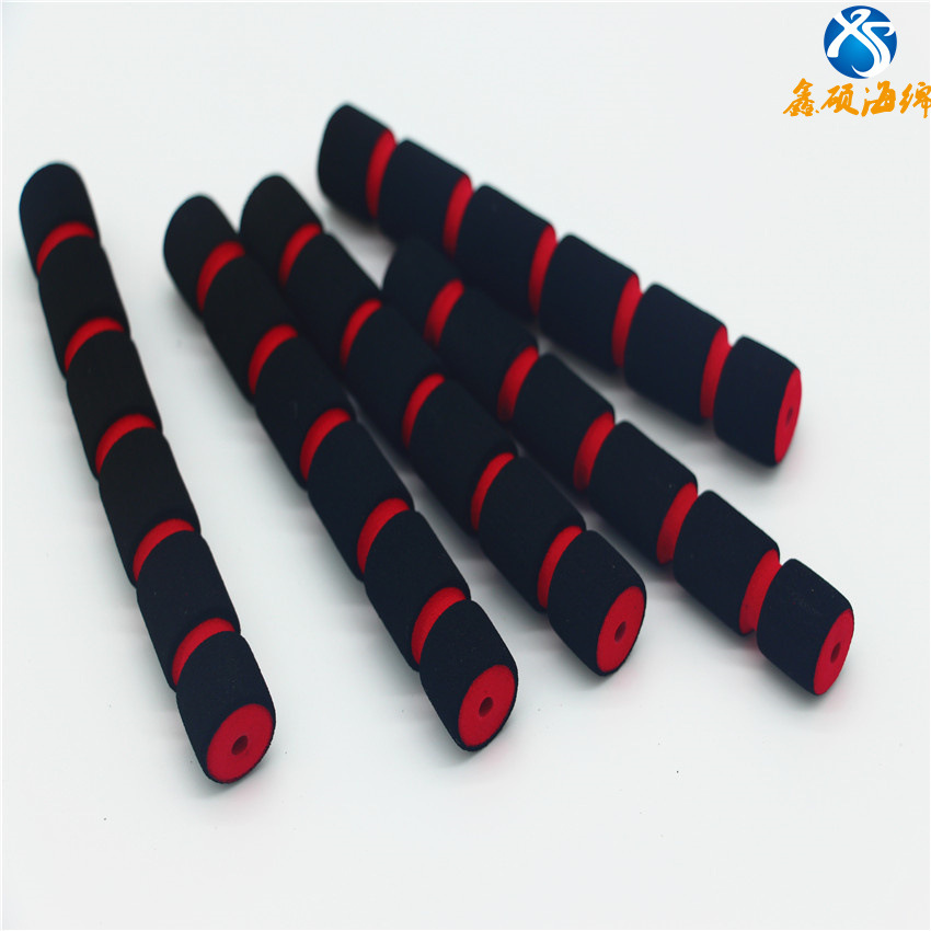 生产供应高密度红黑双色海绵把手套 成型橡塑海绵管 NBR光面套