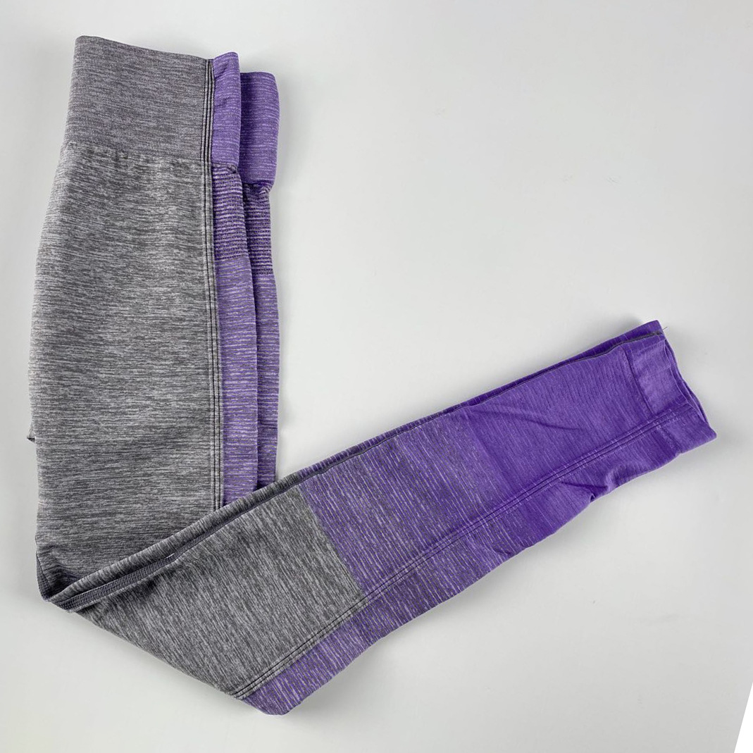 pantalones de yoga de fitness de yoga de punto a rayas NSLX30970