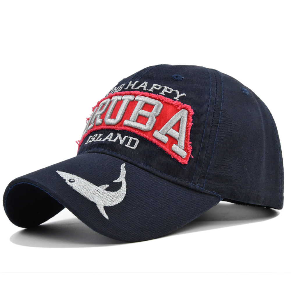 Baseball Cap For Men Embroidered Shark Letter Duckbill Sun Hat_voghion.com