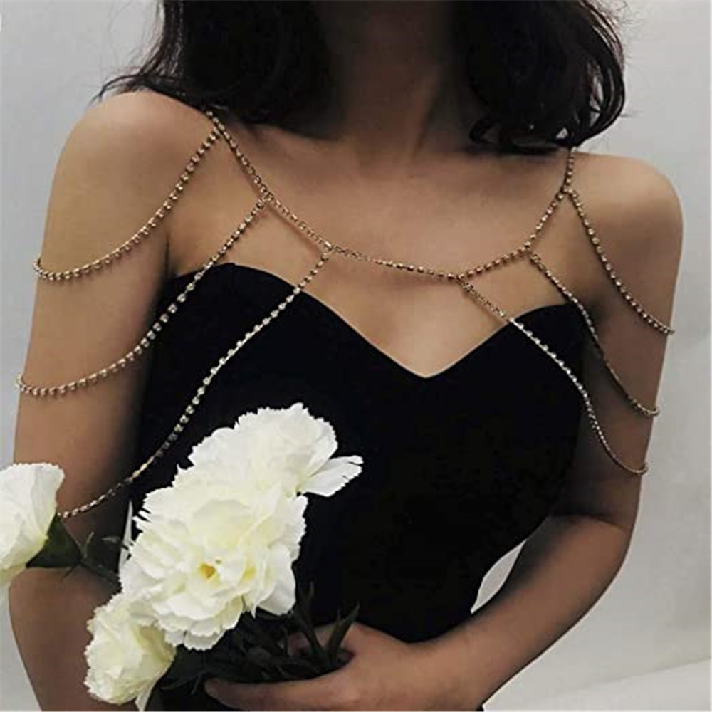 Metal Rhinestone Body Chain NSXYA114707