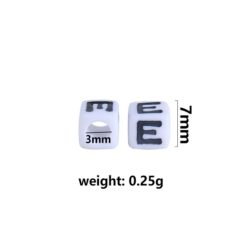 7mm plástico 26 inglés letras DIY creativo bebé nombre personalizado chupete cadena pulsera Accesorios