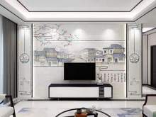 瓷砖电视背景墙微晶石瓷砖中式现代简约大理石纹客厅装饰金属造型