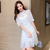 Embroidered lace waist down dress spring and summer