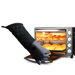 Nine Zan Honeycomb Extended Length Cotton Silicone Microwave Heat Insulating Glove Oven Home Kitchen