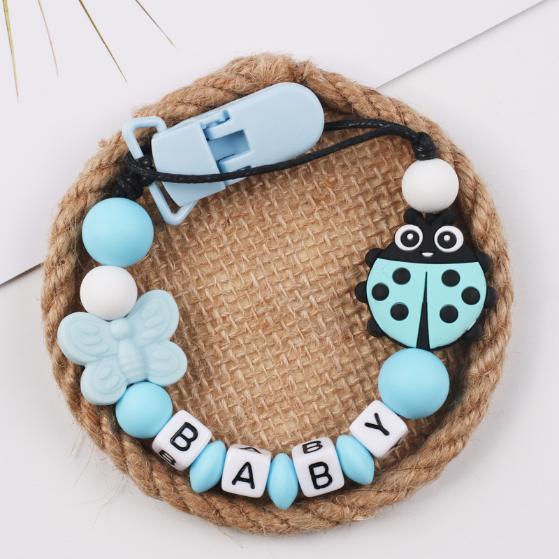 AliExpress baby pacifier chain insect silicone pacifier chain clip baby tooth glue anti-chain baby supplies
