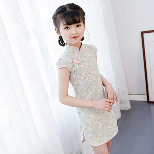 Qipao for kids Children Chinese Dress cheongsam, cotton and hemp show off