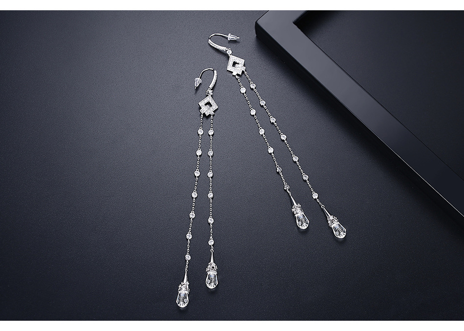 Korean Fashion Long Tassel Ear Hook Earring Gift Wholesale Nihaojewelry display picture 5