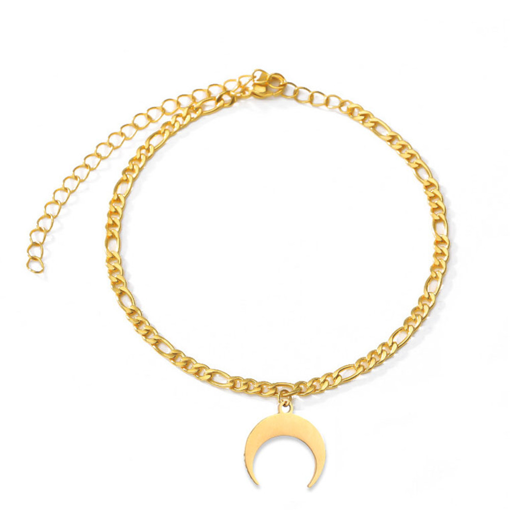 Simple Style Moon Stainless Steel Women's Anklet display picture 2