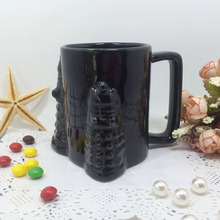 创意不规则异形杯  注浆工艺马克杯 酒桶杯牛奶杯色釉陶瓷杯定制