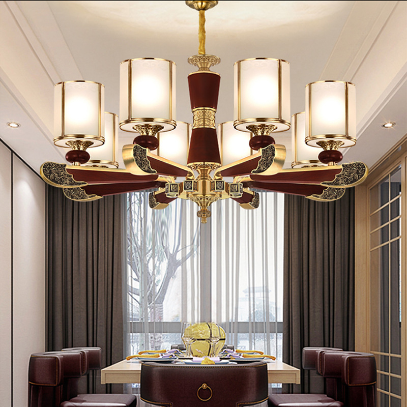 新中式刺猬紫檀红木全铜吊灯实木卧室餐厅灯工程灯轻奢大气客厅灯