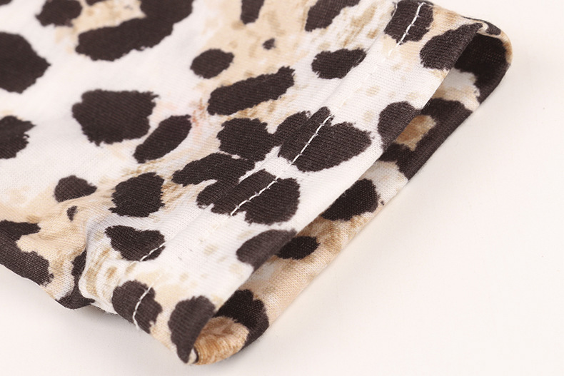 women's leopard print long-sleeved round neck top T-shirt NSKX5817