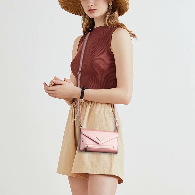 Suitable for Huawei P40Pro Mobile Phone Case Leather Case Skin-Feel Envelope Diagonal Zipper Wallet Card Bag Storage Protective Cover