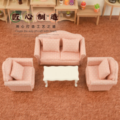 1/12dollhouse娃娃屋迷你家具模型多人沙發模型創意純手工擺件