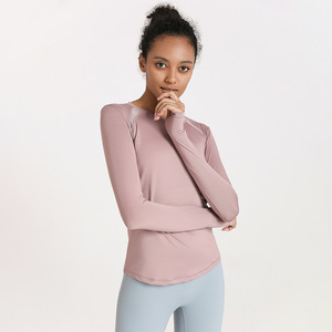 Sports yoga long sleeve T-shirt women yoga quick drying breathable yarn splicing Yoga suit long sleeve fitness top