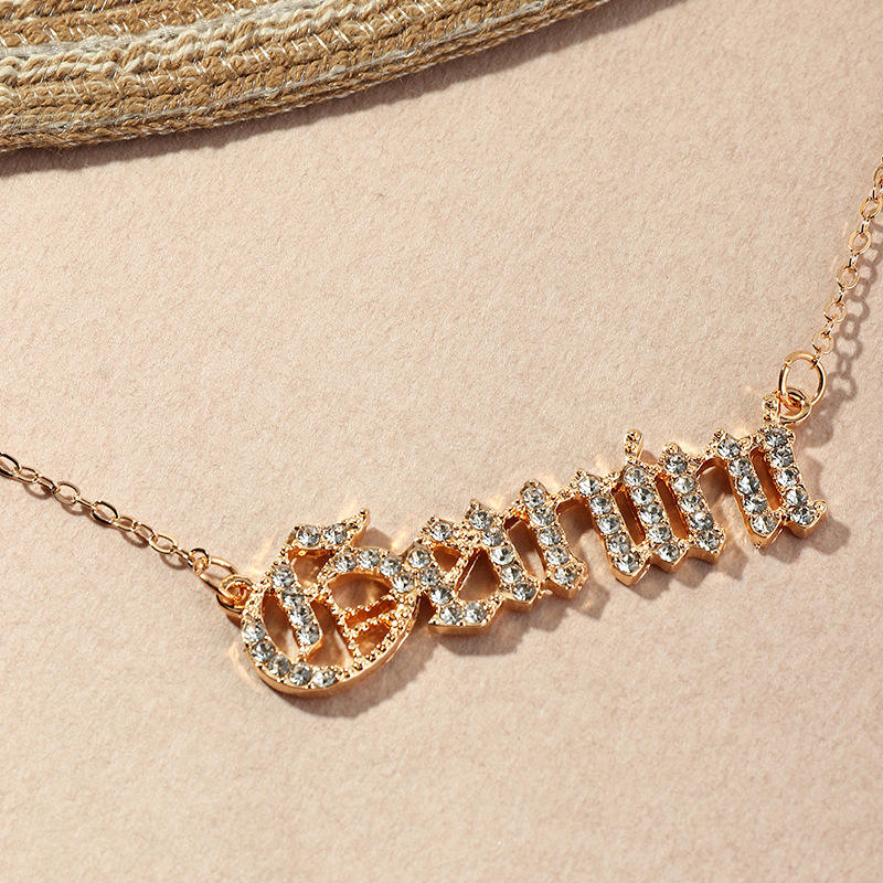 fashion  retro  diamond twelve constellation necklace