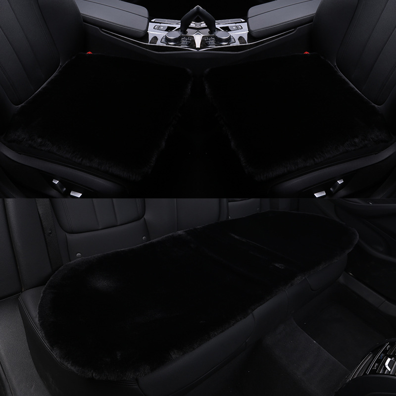 Universal Car Seat Cushion Three-Piece Set Universal Rabbit Fur Mat (Seat cushion, seat cover) - single-seat-cushion