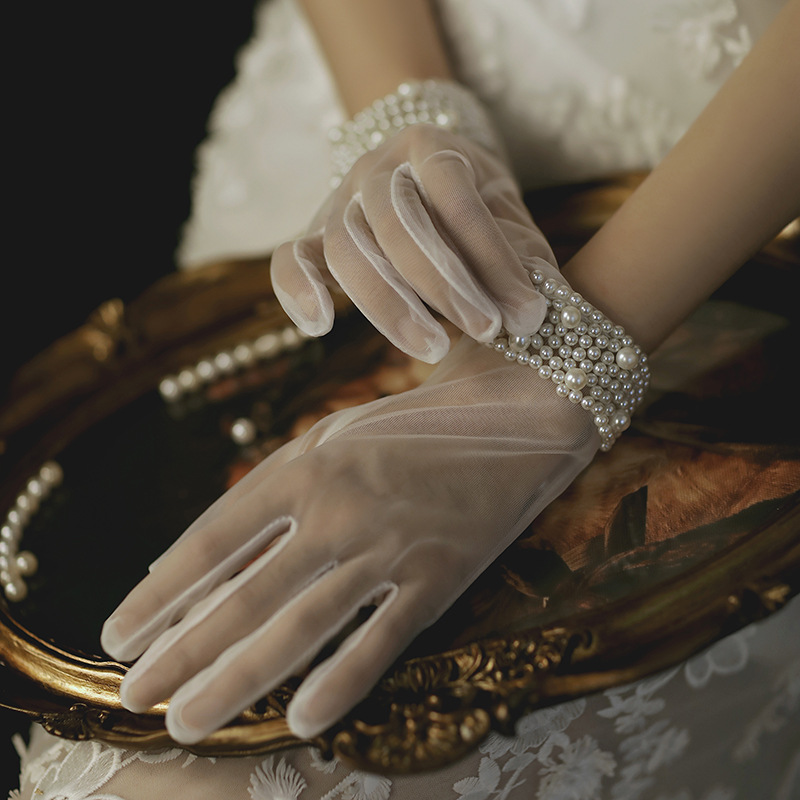 Wedding Gloves Wedding Gloves Wedding Gloves Pearl Short Photo Photography Gloves 1038