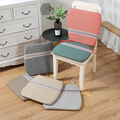 坐墊椅墊方形可拆洗棉麻加厚榻榻米家用辦公室學生餐桌椅子軟墊子