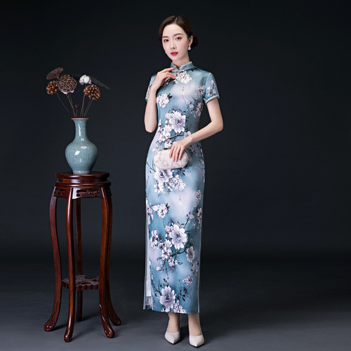 Chinese Dress cheongsam for womenCheongsam women&apos;s long dress elegant cheongsam