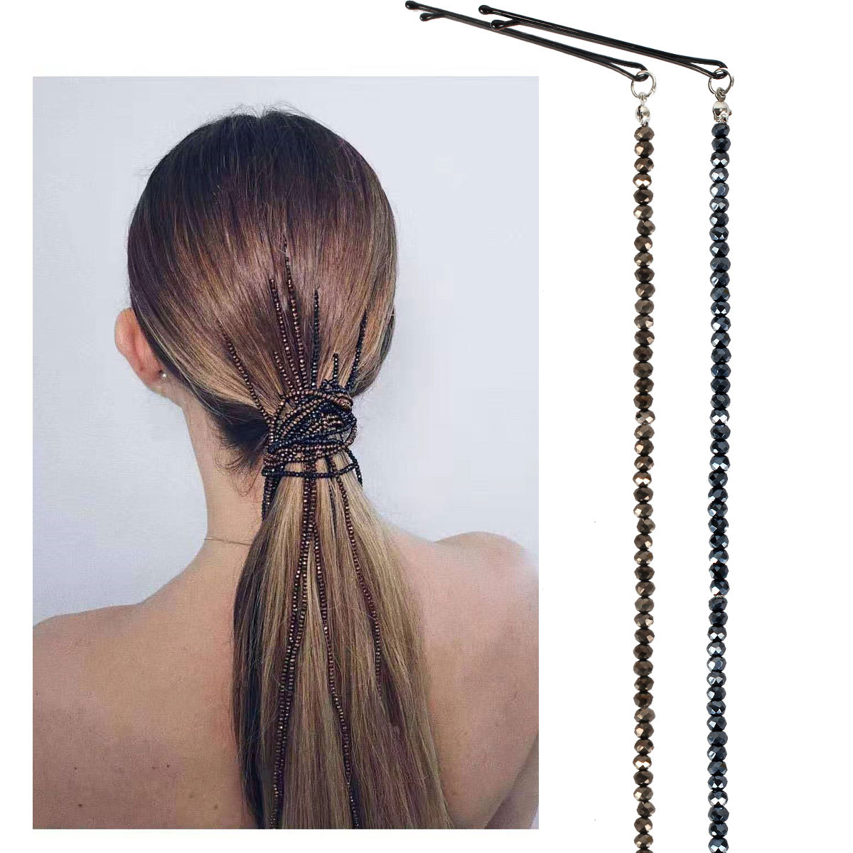 Bead Hair Clips Headdress Head Chain Word Clip Hair Chain Tassel Hair Accessories display picture 3