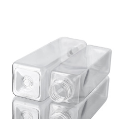 Transparent plastic square bottles 120ml and 200ml for cosmetic liquid toner and makeup remover, manufacturer of PET
