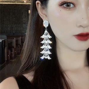 Licelips bling ballroom latin dance jewelry sector full diamond large earrings women Women ballroom latin dance performance high-grade Earrings Chaoren long earrings