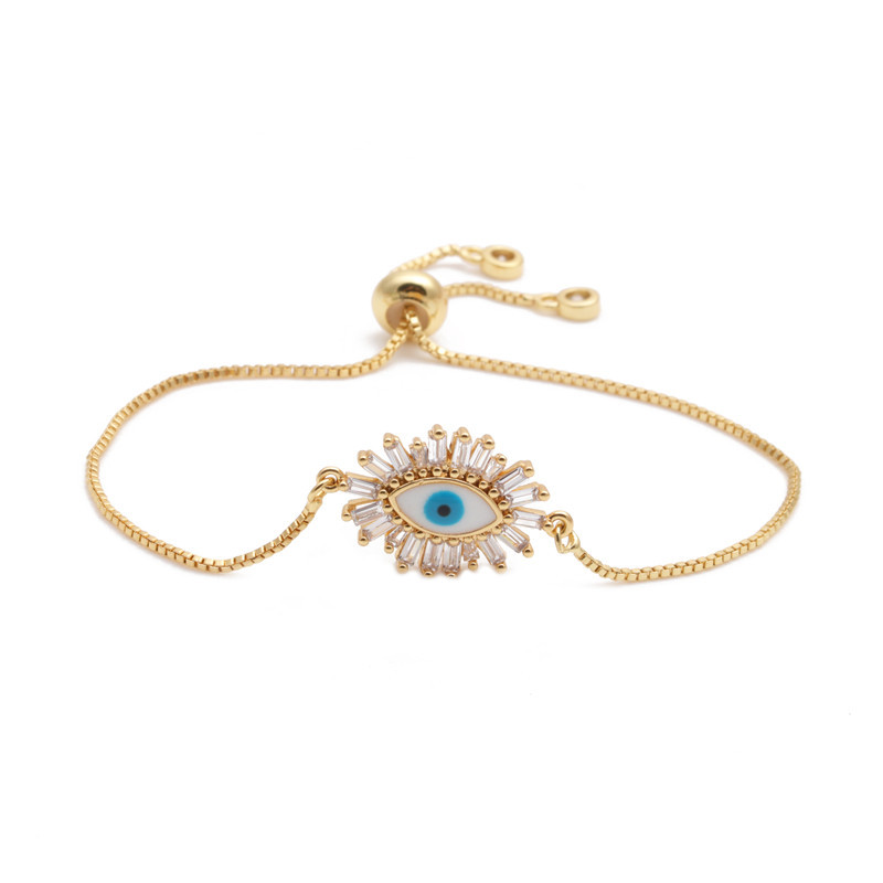 fashion trend new products micro-set zircon evil eye adjustable ladies bracelet wholesale nihaojewel