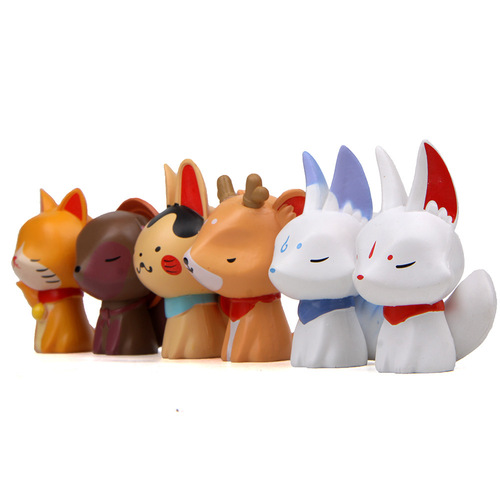 6 types of Southern River Valley Story series praying for patron saint cats and foxes, creative landscaping dolls, desktop ornaments and car pendulums