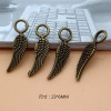 DIY Retro Accessories Ancient Green Angel wings 23*6MM alloy direct deal