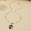 Fashionable small design necklace, chain, trend zodiac signs, Japanese and Korean, trend of season, simple and elegant design