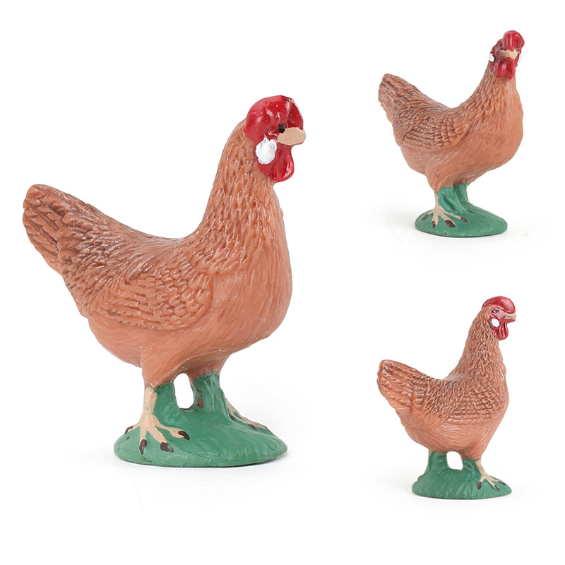 Simulación DE LOS NIÑOS mini pollo pato ganso modelo animal sólido granja aves Gallo ganso decoración juguete