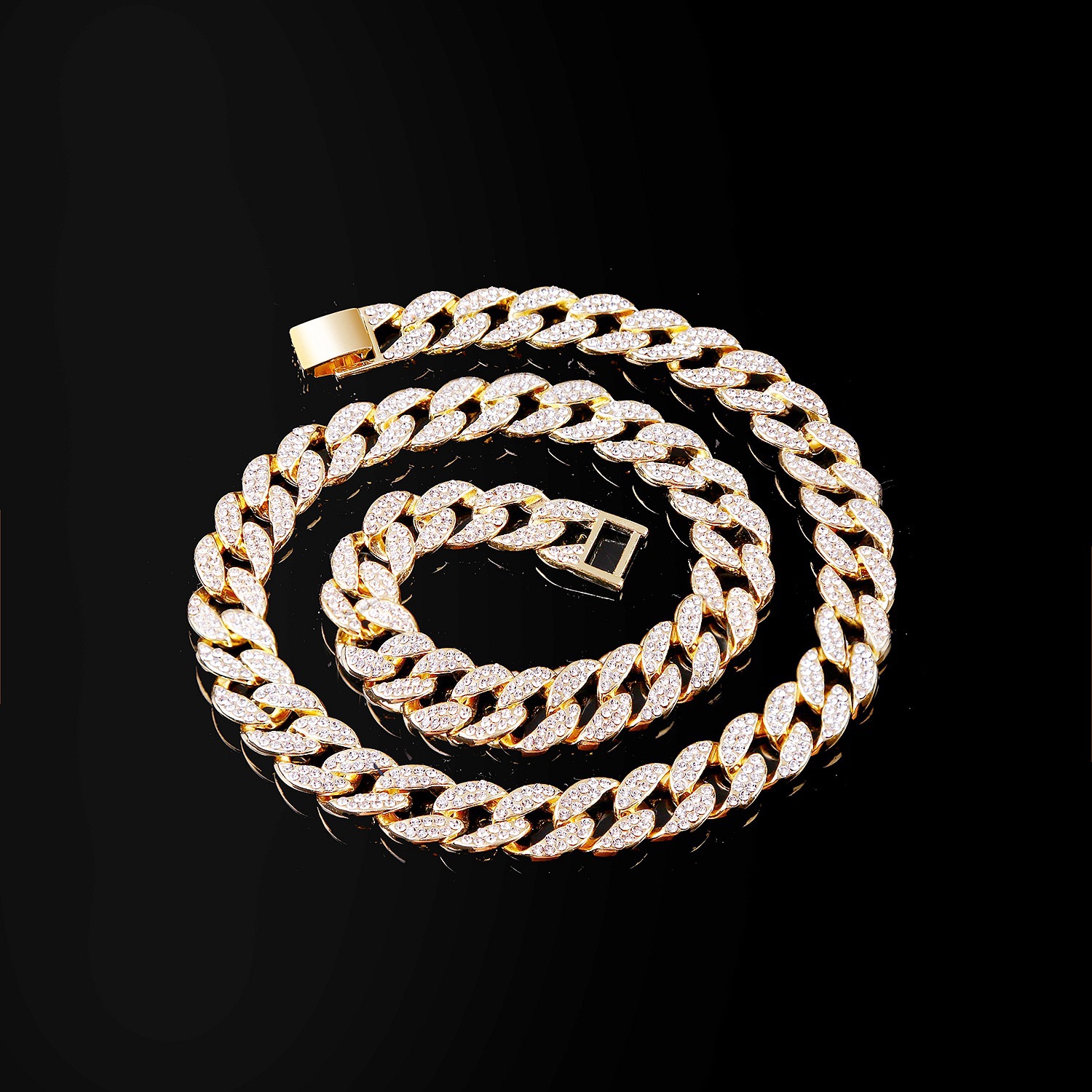 New Necklace Fashion Hiphop Full Diamond Thick Chain Necklace display picture 4