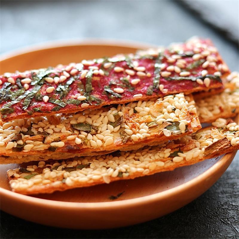 孕婦兒童零食海鮮小魚幹芝麻海苔夾心紫薯魚脆片不添加防腐劑