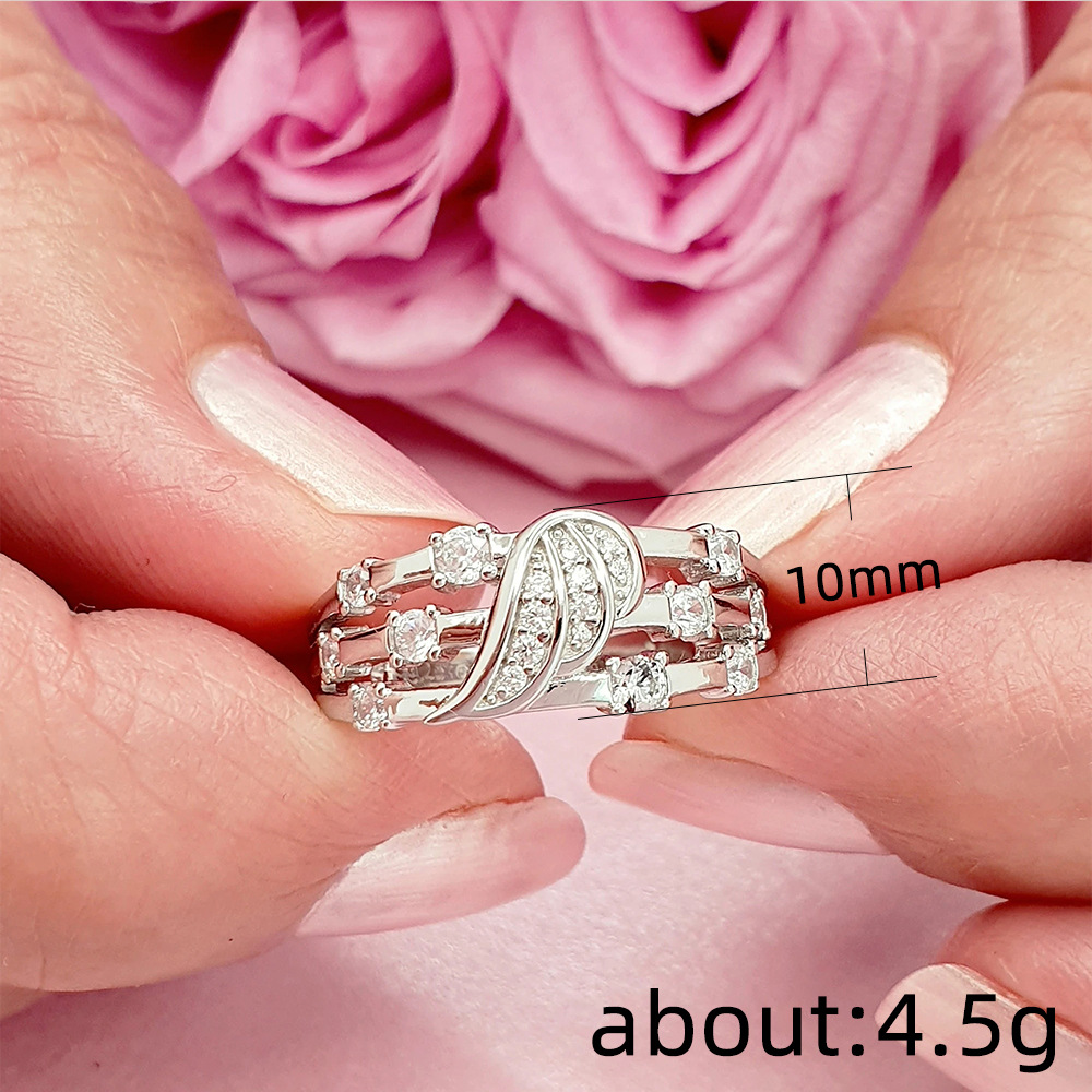 Wholesale IG Style Simple Style Wings Copper Inlay Zircon Rings display picture 1