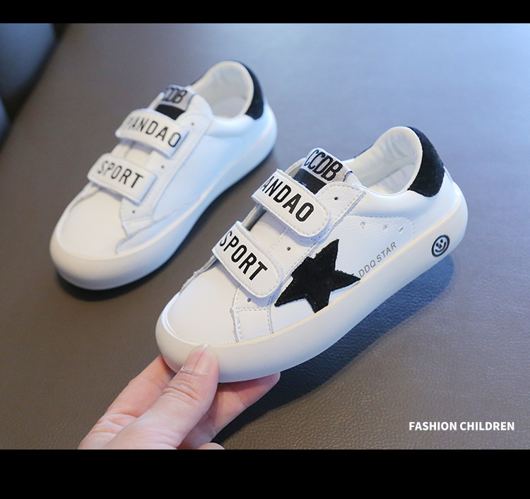 Chaussures blanches pour enfants, baskets sales, décontractées, étoiles, respirantes, pour garçons et filles, nouvelle collection automne 2024_voghion.com